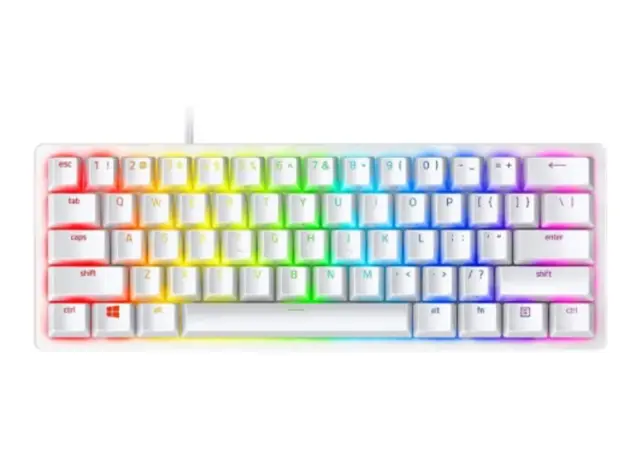 კლავიატურა Razer Keyboard Huntsman Mini Mercury Ed. RGB 61key Purple Switch USB EN White
