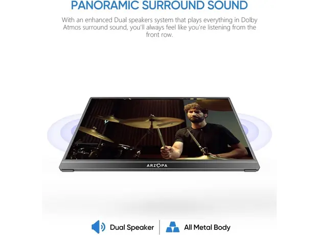 მონიტორი ARZOPA S1 Table 15.6 FHD Mini HD USB Type-C, 6 image