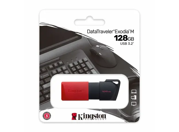 USB ფლეშ მეხსიერება Kingston 128GB USB 3.2 Gen1 DT Exodia Black Red, 2 image