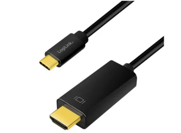 კაბელი Logilink UA0329 USB Type-C to HDMI 4K/60Hz cable black 1.8m, 2 image