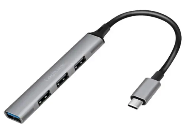 USB ჰაბი Logilink UA0392 USB3.2 Type-C 4-port Slim Hub With Aluminum Casing