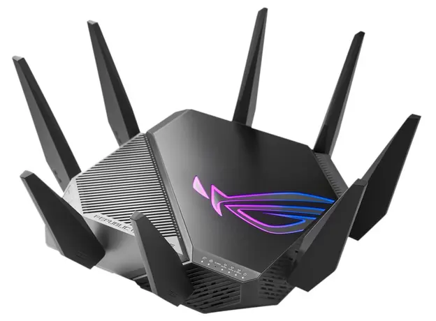 როუტერი Asus ROG Rapture GT-AXE11000 Tri-band WiFi 6E (802.11ax) gaming router, new 6GHz band, 2.5G WAN/LAN port, PS5 compatible, WAN aggregation, VPN Fusion, Trip