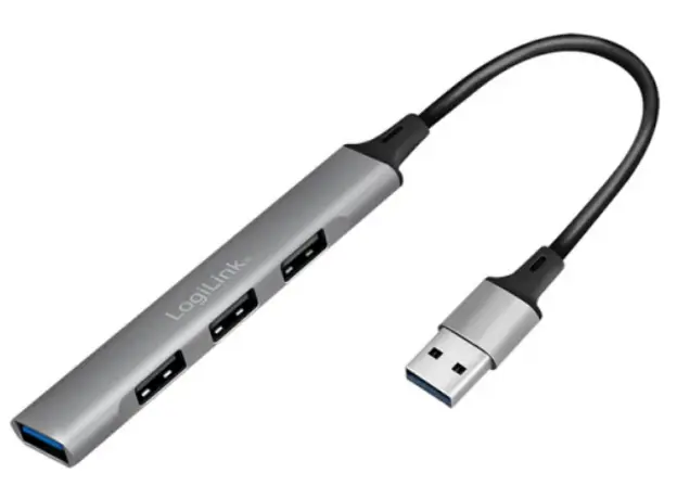 USB ჰაბი Logilink UA0391 USB3.0 4-port Slim Hub With Aluminum Casing