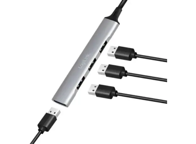 USB ჰაბი Logilink UA0392 USB3.2 Type-C 4-port Slim Hub With Aluminum Casing, 2 image