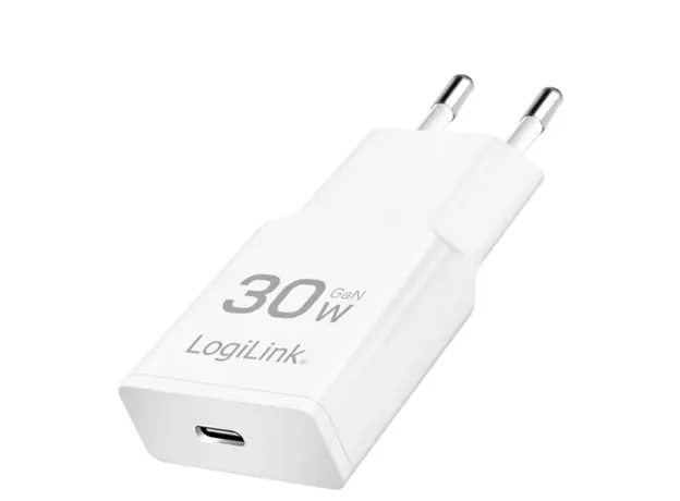 დამტენი Logilink PA0347 USB-C (PD 3.0) 30W GaN Fast Charger White