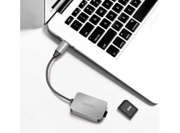 ბარათების წამკითხველი Logilink CR0050 Dual card reader USB-C to SD & microSD cards aluminium, 3 image