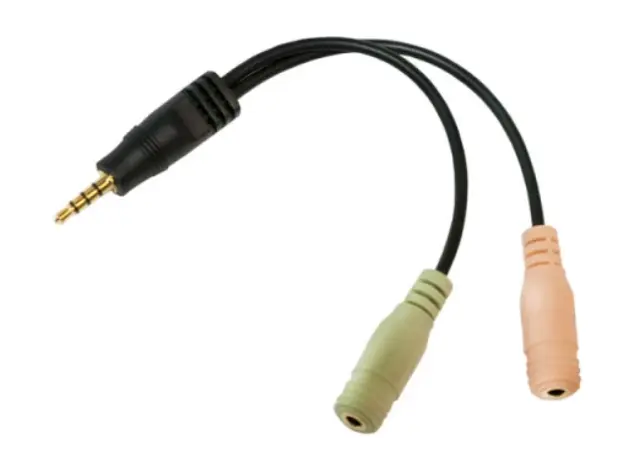 ადაპტერი Logilink CA0021 Audio adapter 3.5 mm 4-pin/M to 2x 3.5 mm 3-pin/F 0.15 m, 2 image