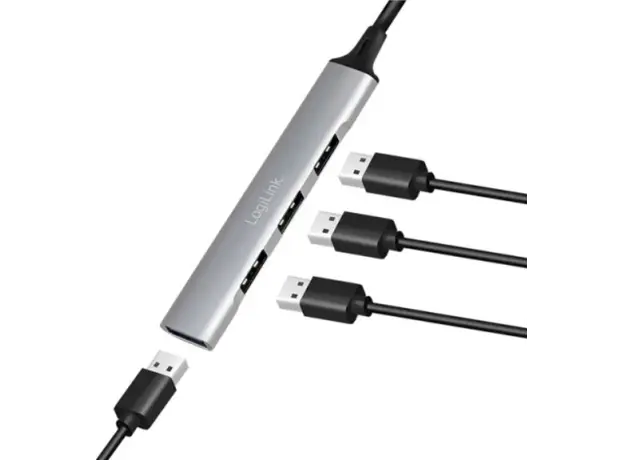 USB ჰაბი Logilink UA0391 USB3.0 4-port Slim Hub With Aluminum Casing, 2 image