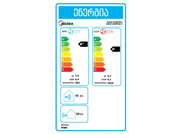 კონდიციონერი Midea MSCB-24HRFN8, 5 image
