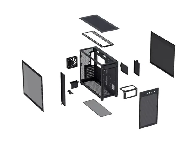 კომპიუტერსის ქეისი ASUS Prime AP303 - Tempered Glass Panel Black, 5 image