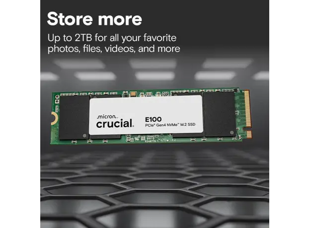 მყარი დისკი CRUCIAL PCIE G4 M.2 NVME 2TB E100 CT2000E100SSD8, 5 image