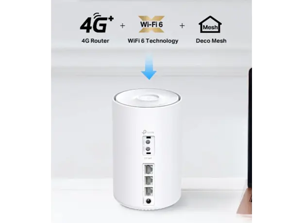 როუტერი TP-link Deco X10-4G(1-pack) 4G+AX1500 Whole Home Mesh Wi-Fi 6 Gateway, 4 image