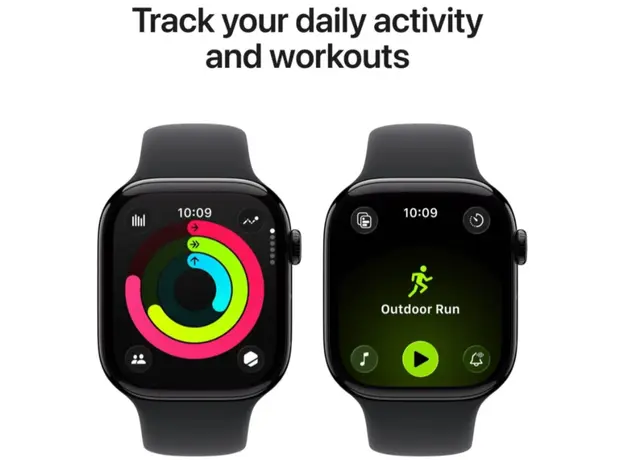 Smart watch Apple Watch Series 11 GPS 46mm Jet Black Aluminium Case with Black Sport Band - S/M (MEUW4RK/A), 5 image