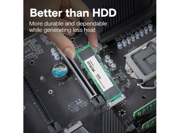 მყარი დისკი CRUCIAL PCIE G4 M.2 NVME 2TB E100 CT2000E100SSD8, 4 image