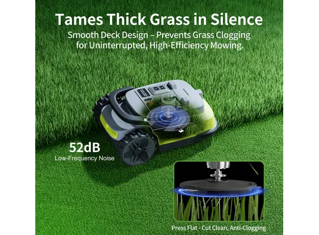 გაზონის საკრეჭი რობოტი UBTech M10 PRO, WiFi, Bluetooth, Wire Free Robotic Lawn Mower, Green/Grey, 5 image