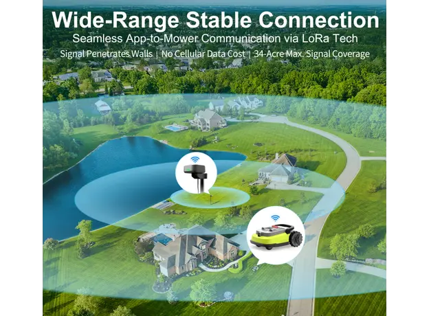 გაზონის საკრეჭი რობოტი UBTech M10 PRO, WiFi, Bluetooth, Wire Free Robotic Lawn Mower, Green/Grey, 7 image