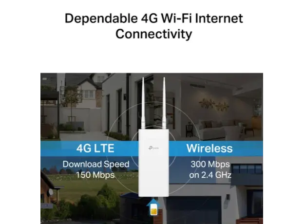 როუტერი TP-link TL-MR100-Outdoor 300Mbps Wireless N 4G LTE Outdoor Router, 5 image
