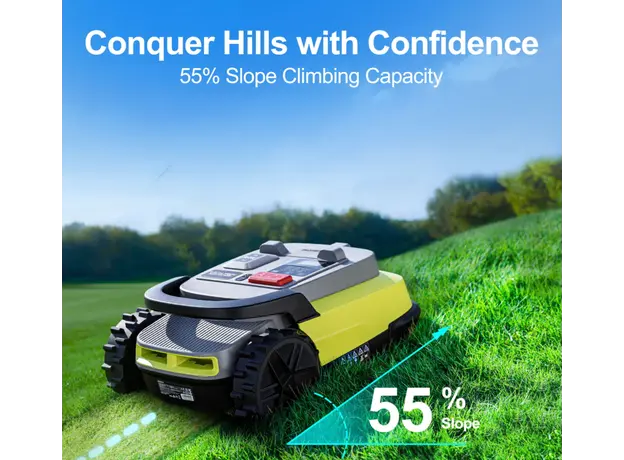 გაზონის საკრეჭი რობოტი UBTech M10 PRO, WiFi, Bluetooth, Wire Free Robotic Lawn Mower, Green/Grey, 6 image