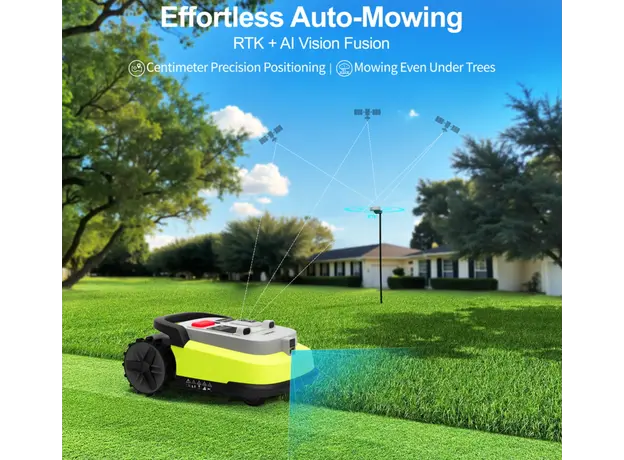 გაზონის საკრეჭი რობოტი UBTech M10 PRO, WiFi, Bluetooth, Wire Free Robotic Lawn Mower, Green/Grey, 8 image