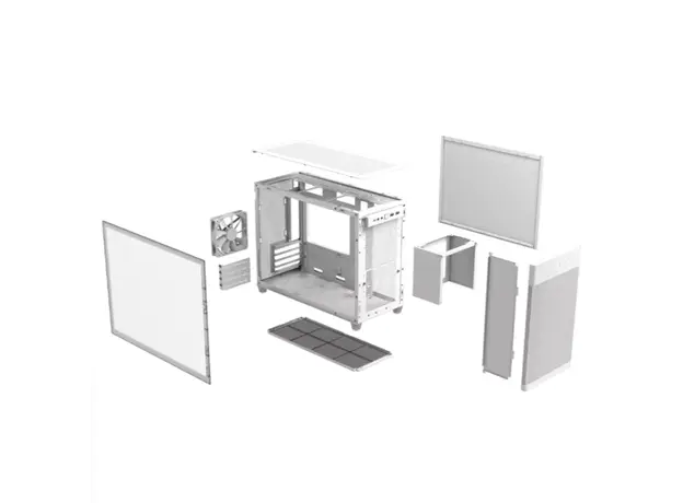 კომპიუტერის ქეისი ASUS Prime AP201 Tempered Glass MicroATX Case White, 5 image