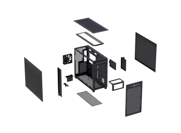 კომპიუტერის ქეისი ASUS Prime AP303 - Mesh Panel Black, 4 image