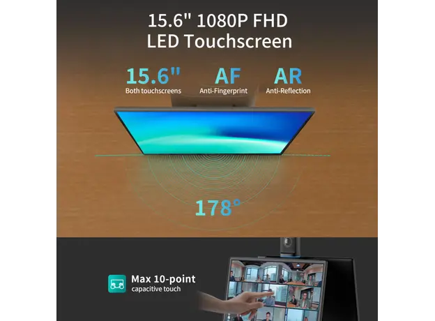 საკონფერენციო კამერა Kandao MT1001 Meeting Ultra, 4K UHD 360°, BT, WIFI, USB-C, Conference Camera With Dual Touchscreen, Black, 13 image