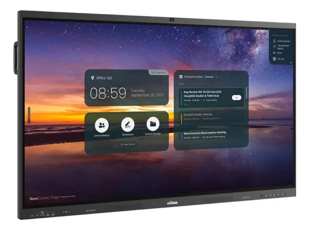 ინტერაქტიული ეკრანი Vivitek NovoTouch BK752iW 75", RAM 4GB, 32GB, Smart Board, Black/Grey + PC Module i5-12450H, 8GB, 256GB SSD, Webcam and microphone, 2 image