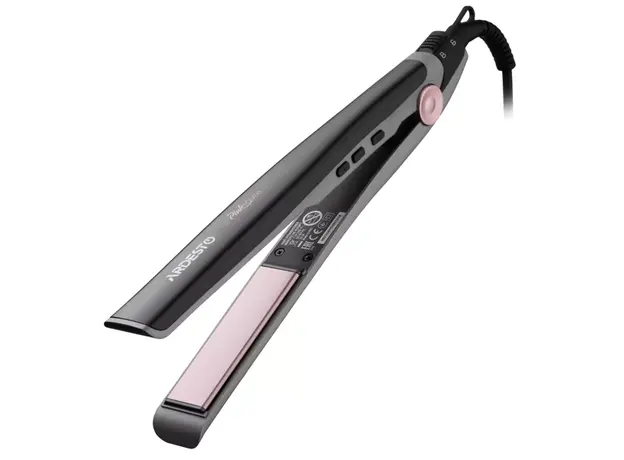 თმის გასასწორებელი Ardesto Hair straightener Pink Touch, 32W, 110-200C, ceramics, gray+pink