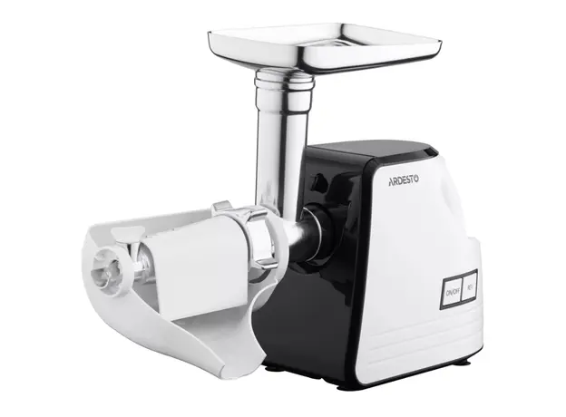 ხორცსაკეპი მანქანა Ardesto Meat grinder, 2300W, prod.-2.2kg/min, 4 cutting plates+for sausag.plates, tomato juicer, plastik, white-black, 2 image