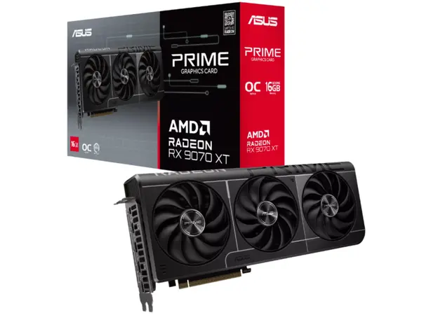 ვიდეო დაფა ASUS Graphic Card Radeon RX 9070 XT 16GB GDDR6 OC PRIME-RX9070XT-O16G