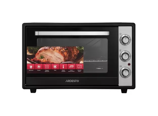 ელექტრო ღუმელი Ardesto MEO-F60CB, 2000W, 60L, Electric Oven, Black, 2 image