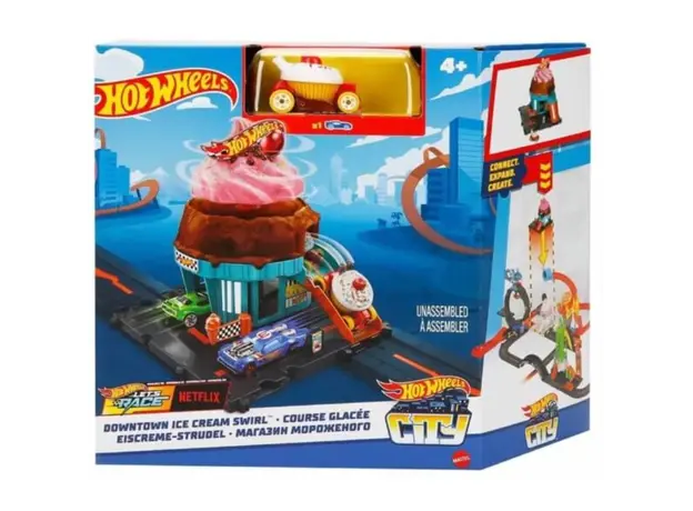 სათამაშო სანაყინე Mattel HW City Downtown Ice Cream Shop