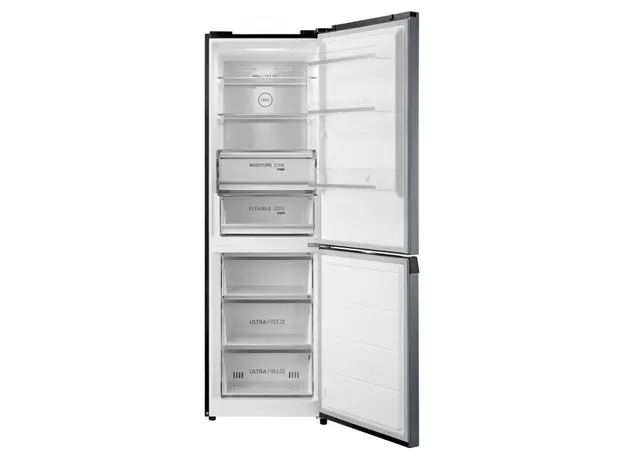 მაცივარი Toshiba GR-RB449WE-PMJ(06) - Bottom FRZ,186x60x66, 338 Litres, BIG Display, Silver, 4 image