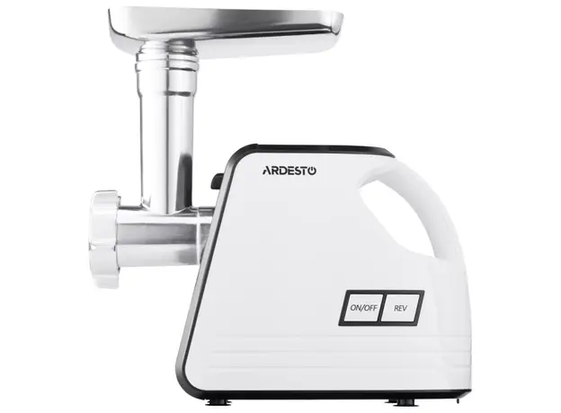 ხორცსაკეპი მანქანა Ardesto Meat grinder, 2300W, prod.-2.2kg/min, 4 cutting plates+for sausag.plates, tomato juicer, plastik, white-black