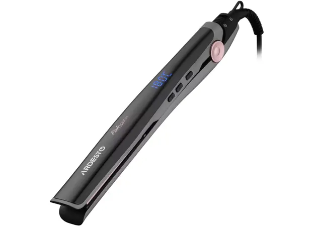 თმის გასასწორებელი Ardesto Hair straightener Pink Touch, 32W, 110-200C, ceramics, gray+pink, 3 image