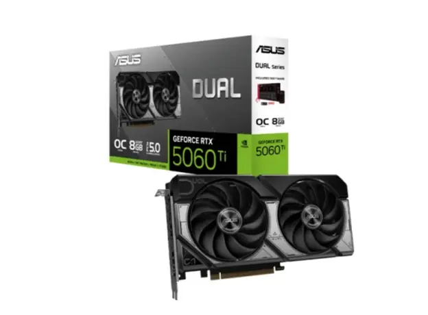 ვიდეო დაფა ASUS Graphic Card GeForce RTX 5060 Ti 8GB GDDR7 OC DUAL-RTX5060TI-O8G