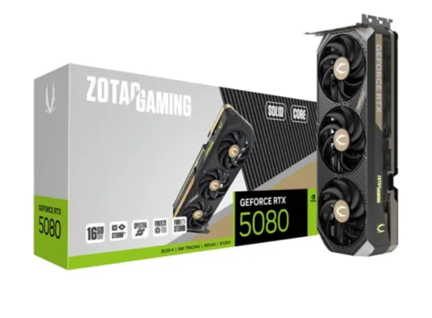 ვიდეო დაფა Zotac GAMING GeForce RTX5080 SOLID CORE 16GB 256-Bit GDDR7 - ZT-B50800D2-10P