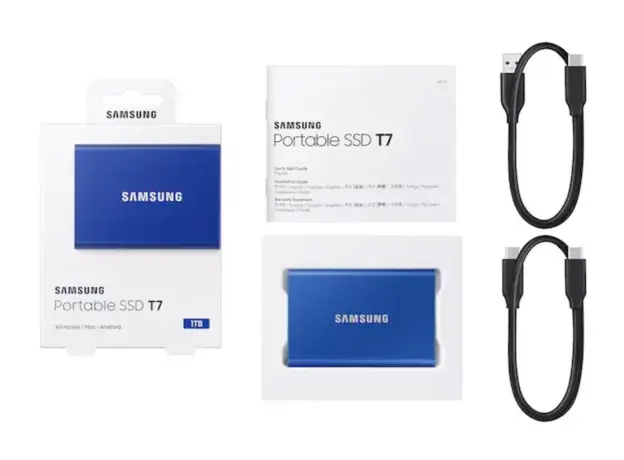 მყარი დისკი Samsung SSD T7 Portable 1TB (Blue), 4 image
