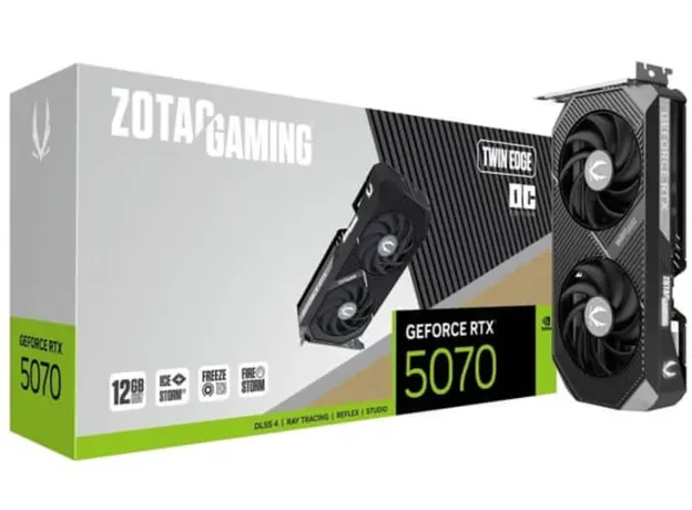 ვიდეო დაფა Zotac GAMING GeForce RTX5070 Twin Edge OC 12GB 192-Bit GDDR7 - ZT-B50700H-10P
