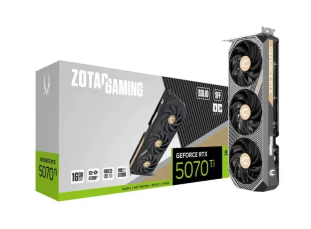 ვიდეო დაფა Zotac GAMING GeForce RTX5070 Ti SOLID SFF OC 16GB 256-Bit GDDR7 - ZT-B50710J3-10P