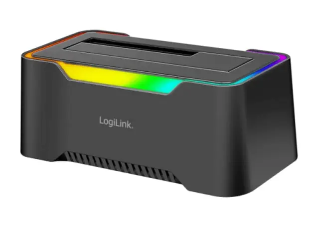 დოქ სადგური Logilink QP0035 USB-C 3.2 Gen 1 2.5" &amp; 3.5" SATA HDD/SSD RGB Docking station Black