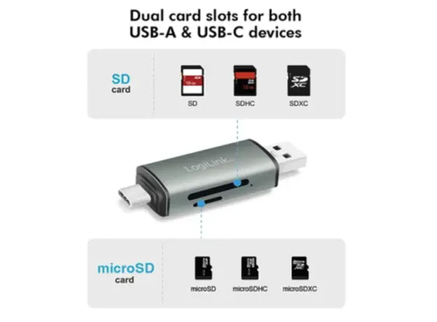 ბარათის წამკითხველი Logilink CR0043 USB 3.2 Gen1 card reader for SD and microSD card, 6 image