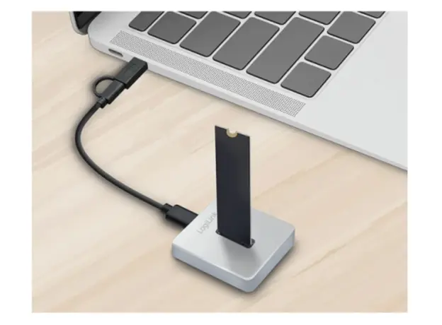 დოქ სადგური Logilink QP0034 1-Port USB 3.2 Gen2 10 Gbit/s M.2 NVMe (PCIe) Docking Station Aluminium, 4 image