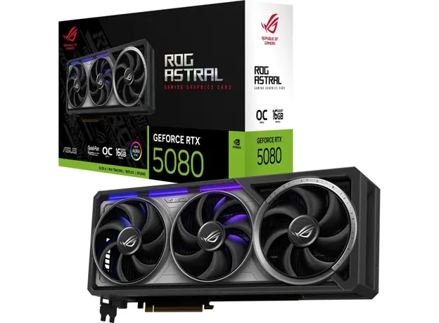 ვიდეო დაფა ASUS Graphic Card GeForce RTX 5080 16GB GDDR7 OC ROG-ASTRAL-RTX5080-O16G-GAMING