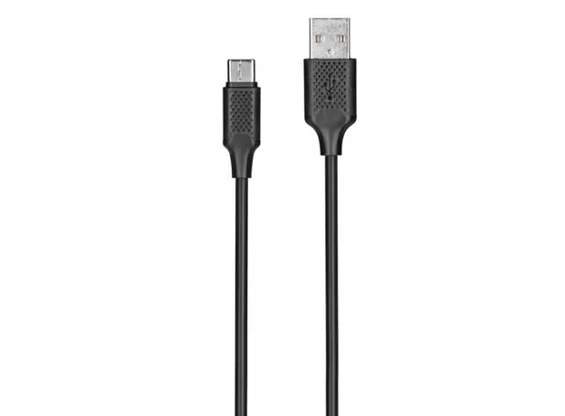 კაბელი KITs USB 2.0 to USB Type-C cable, 2A, black, 1m, 2 image