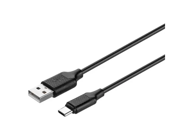 კაბელი KITs USB 2.0 to USB Type-C cable, 2A, black, 1m