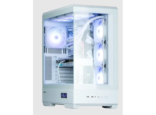კომპიუტერის ქეისი Zalman PC case P50 DS without PSU, 2xUSB3.0, 1xUSBType-C, 4x120mm ARGB, VGA 435 mm, LCS ready, TG Side Panel, ATX, white