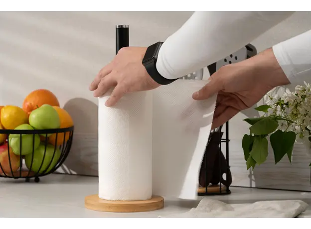 ხელსახოცის დასადგამი Ardesto Paper Towel Holder Midori 15х34cm, metal, bamboo, black, 3 image