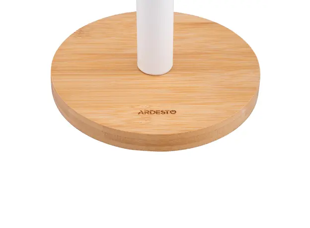 ხელსახოცის სადგამი Ardesto Paper Towel Holder Midori 15х34cm, metal, bamboo, white, 5 image