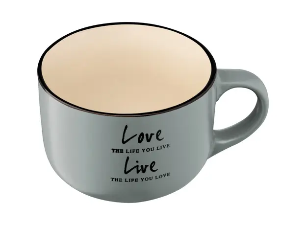 კერამიკის ჭიქა Ardesto Mug Way of life, 550ml,  ceramics, blue, 2 image